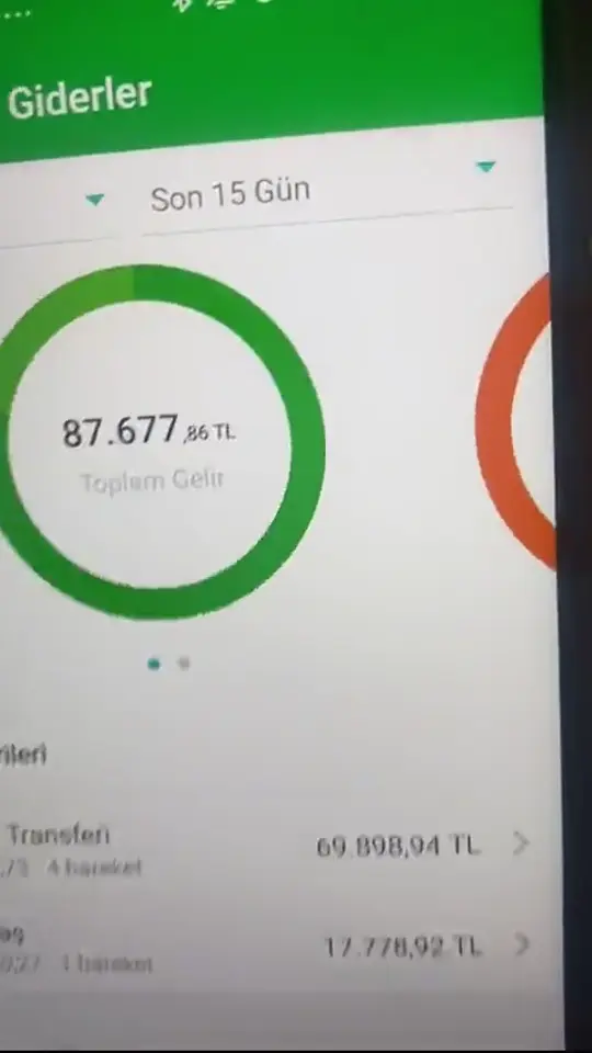 Geçmiş internet kazancı videosundan gelir ekranı