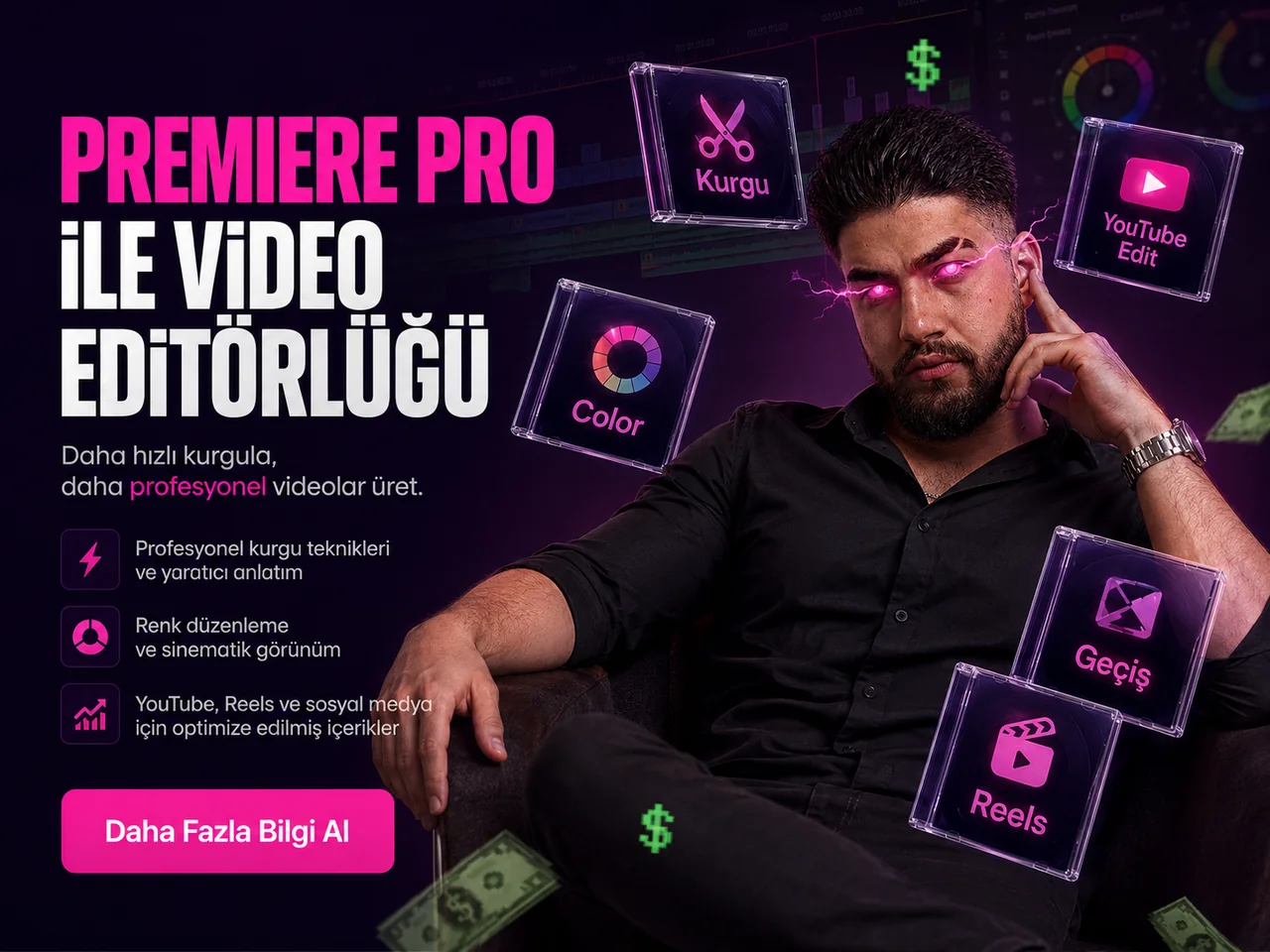 Premiere Pro Video Kurgu Eğitimi kapağı